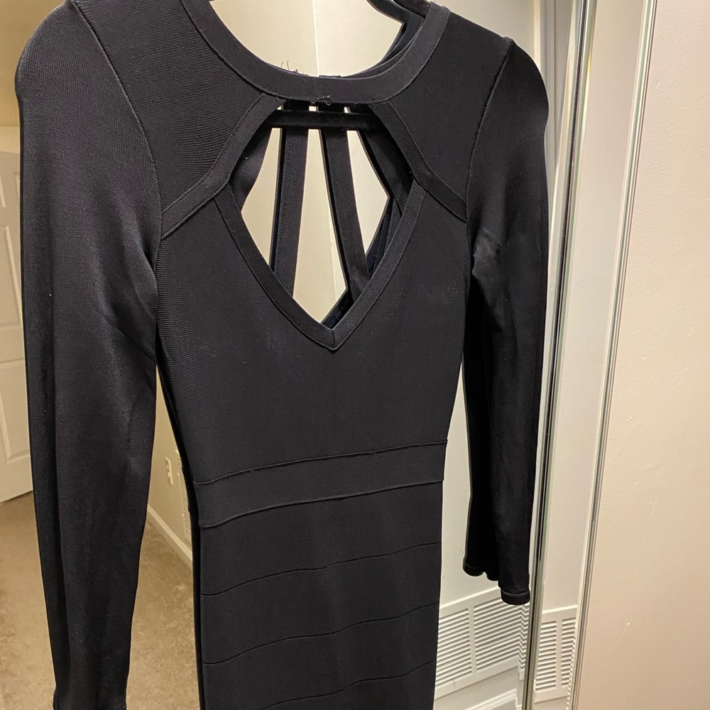 Bebe Long Sleeve Bandage Dress